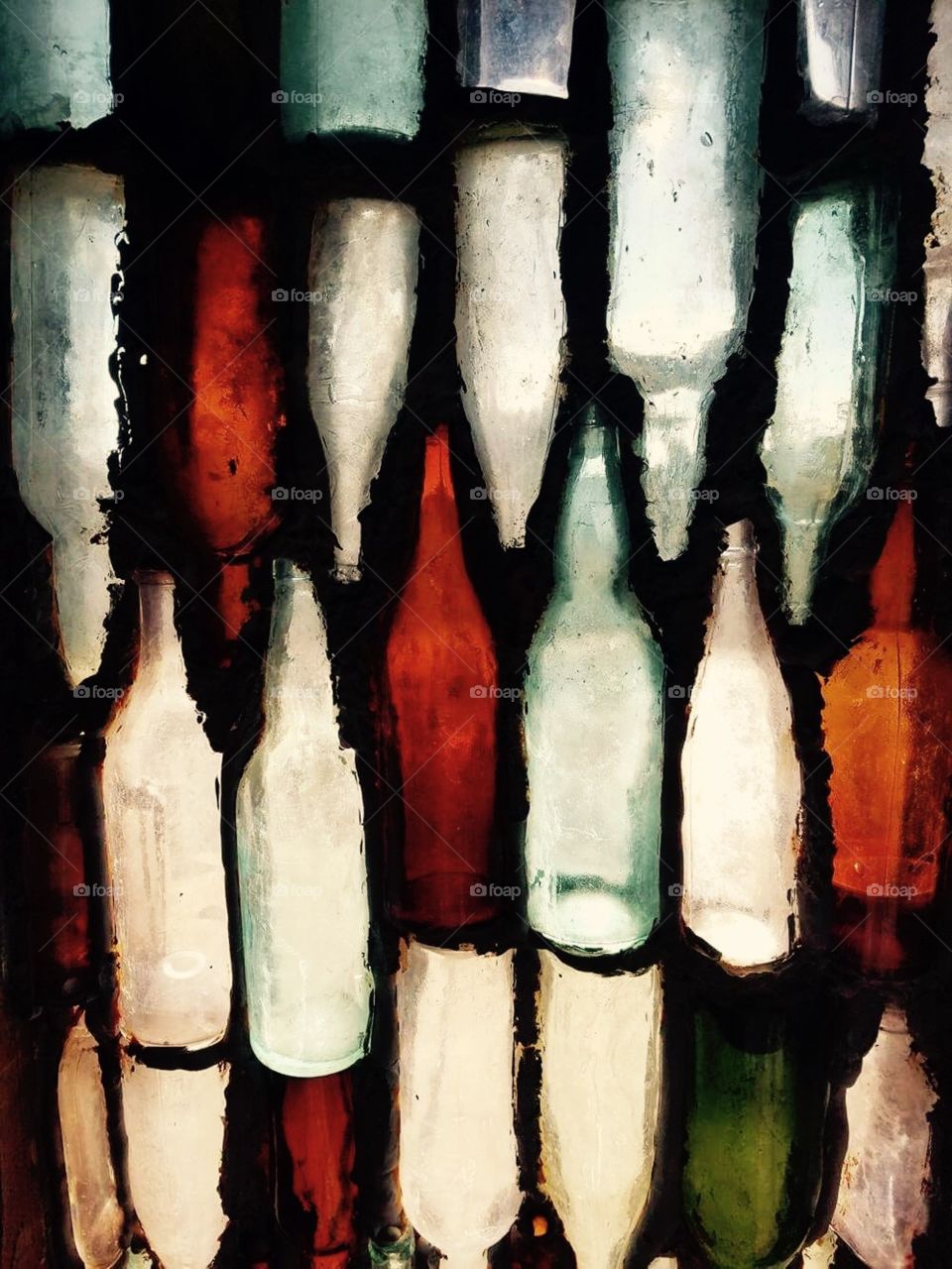Glass bottle window