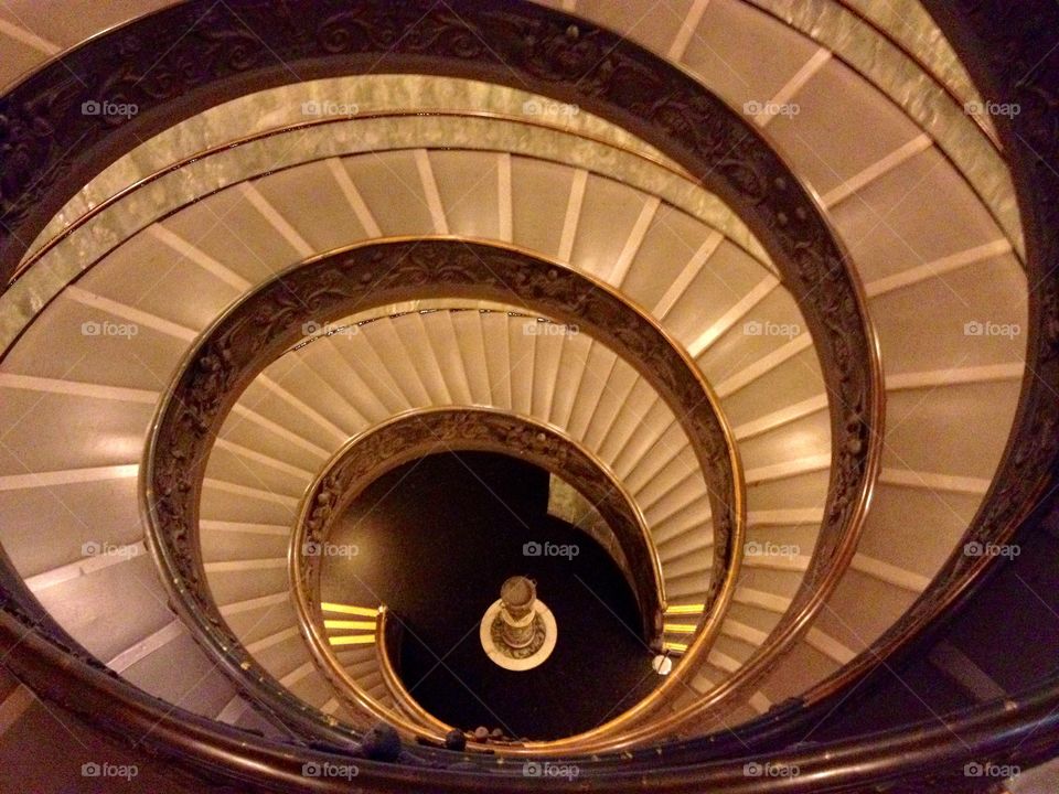 Empty Spiral staircase in the Vatican Museums