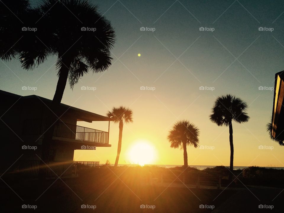 Sunset in Venice, FL. Beautiful sunset on the beach in Venice, FL