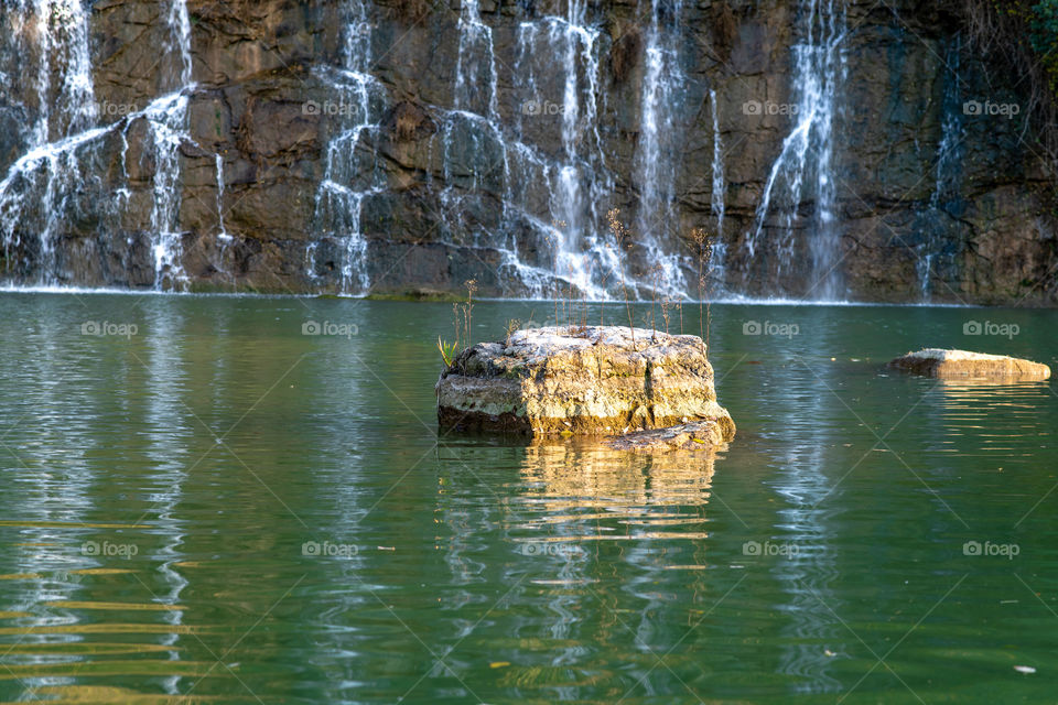 Waterfall with the touch of rock