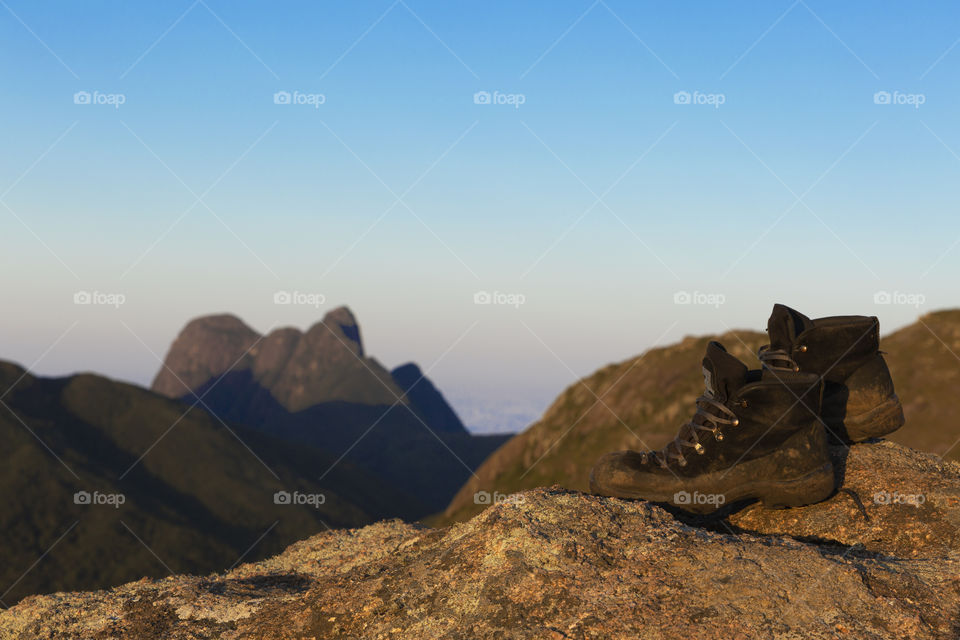 Hiking in Brazil - boot after the walk. Serra do Ibitiraquire  near Curitiba.