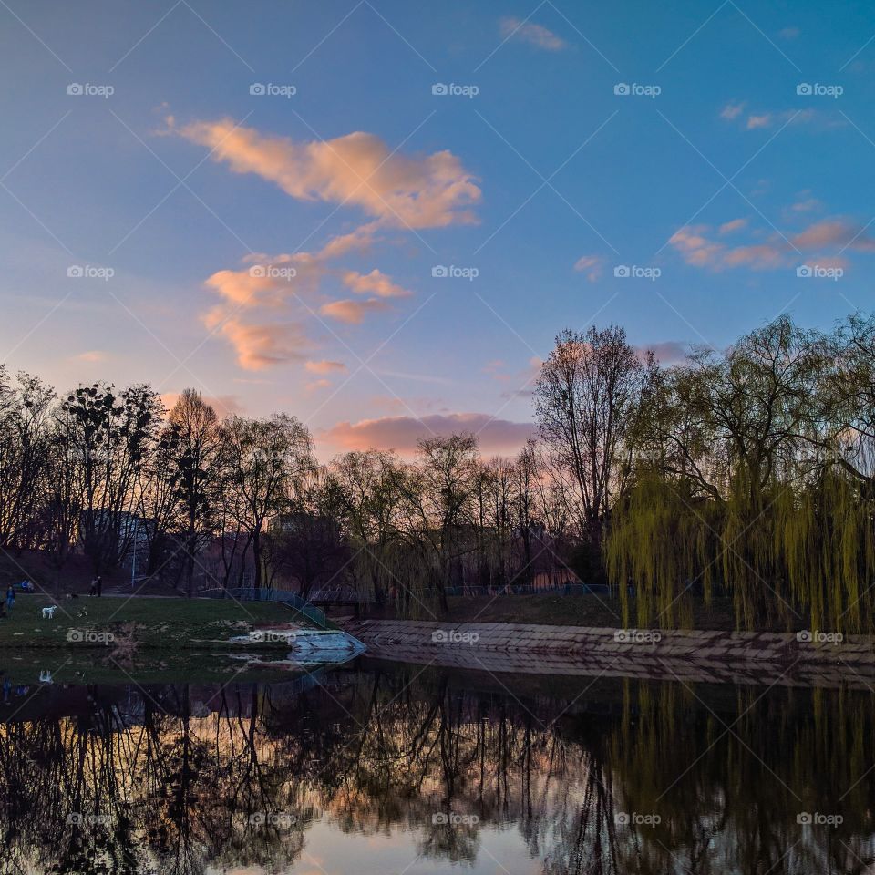 View of a idyllic lake