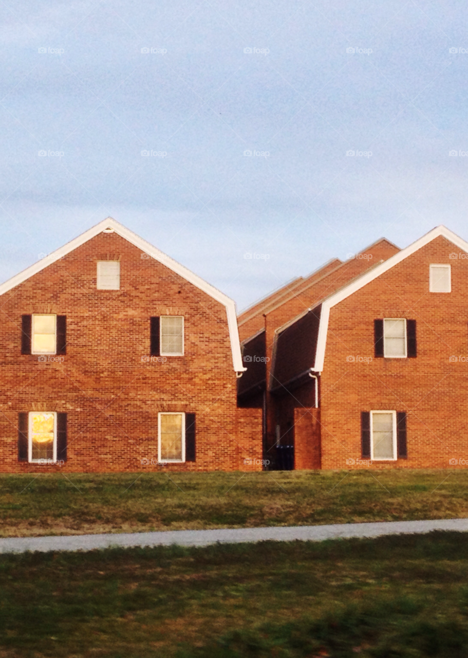 windows building roof brick by indescribable