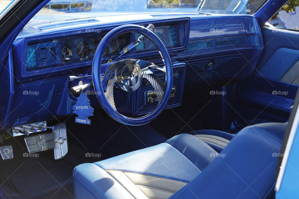 blue dashboard silver petals