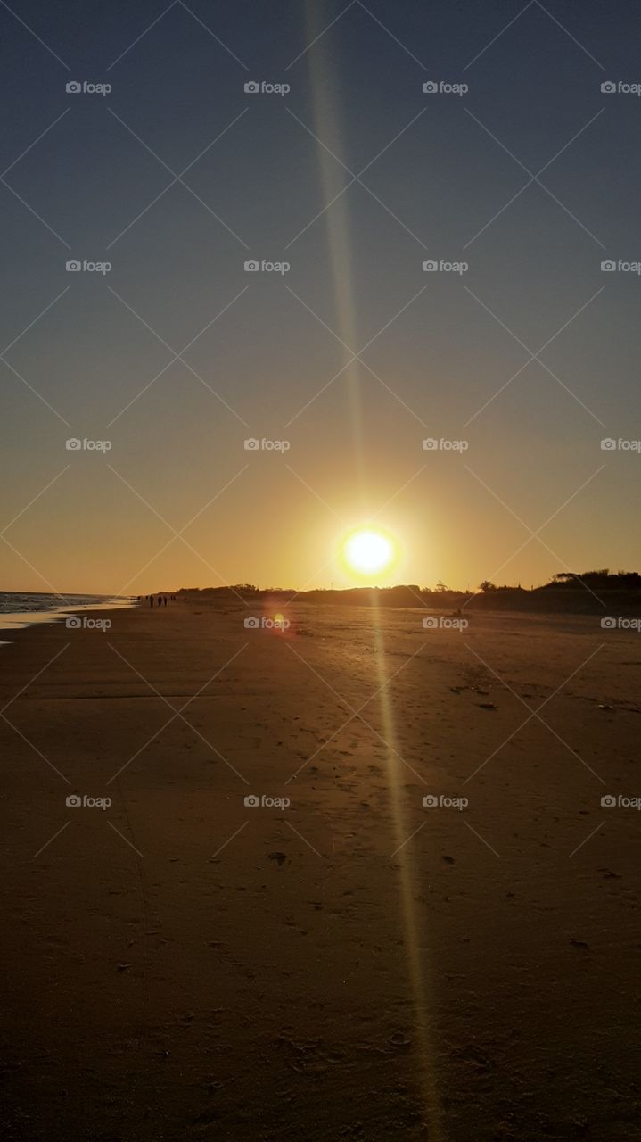 atardecer en la playa