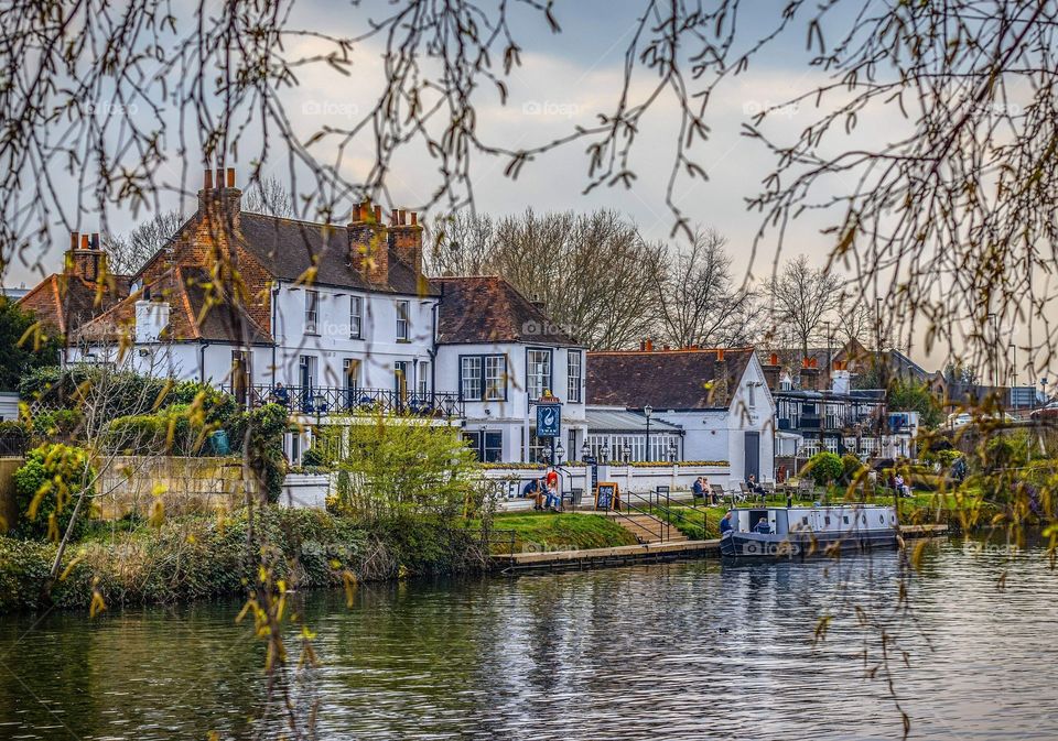 Beautiful Swan Hotel by the Riverside Staines- upon-Thames,England .