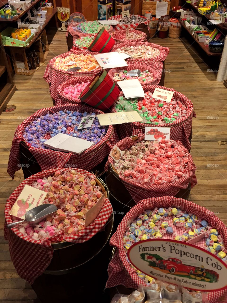 Bags full of candy. Bags full of candy in a shop