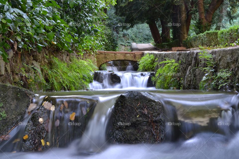 Small waterfall in a river