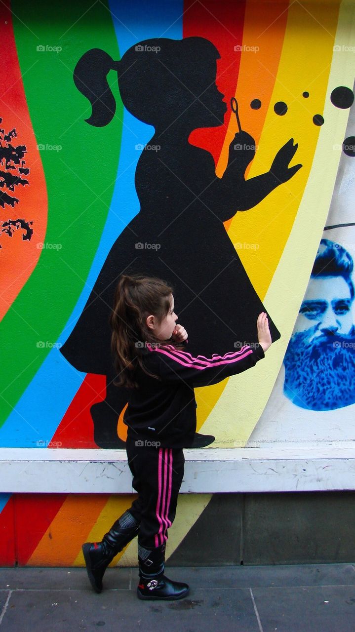 Blowing bubbles silhouette