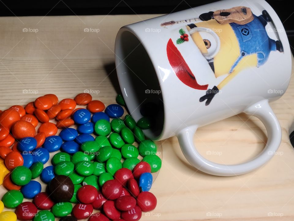 mug of M&Ms