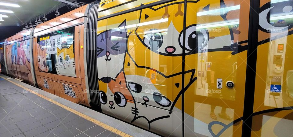 light rail station platform in Taiwan