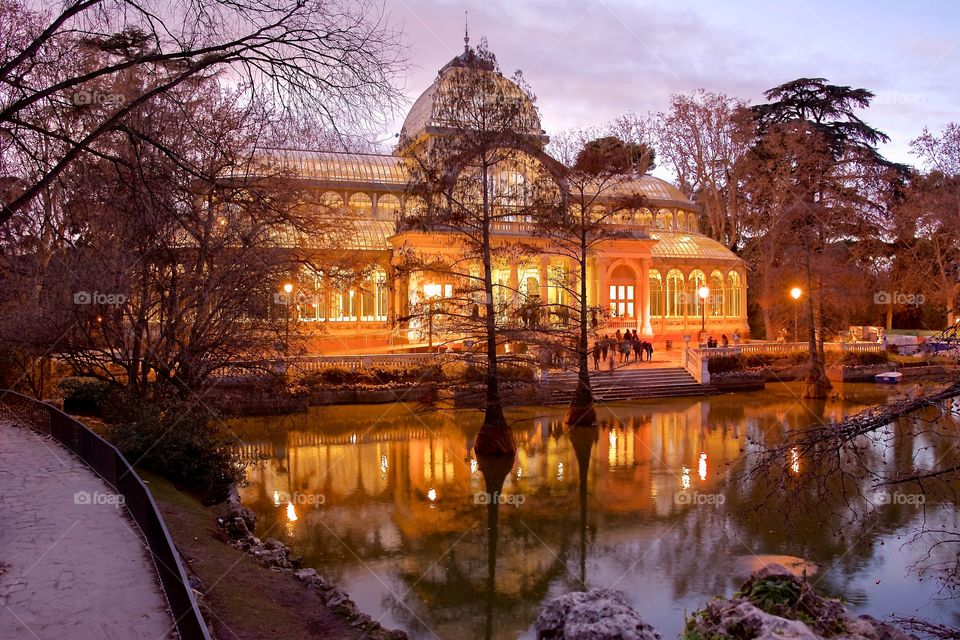 The incredible Crystal Palace in Retiro Park in Madrid 
