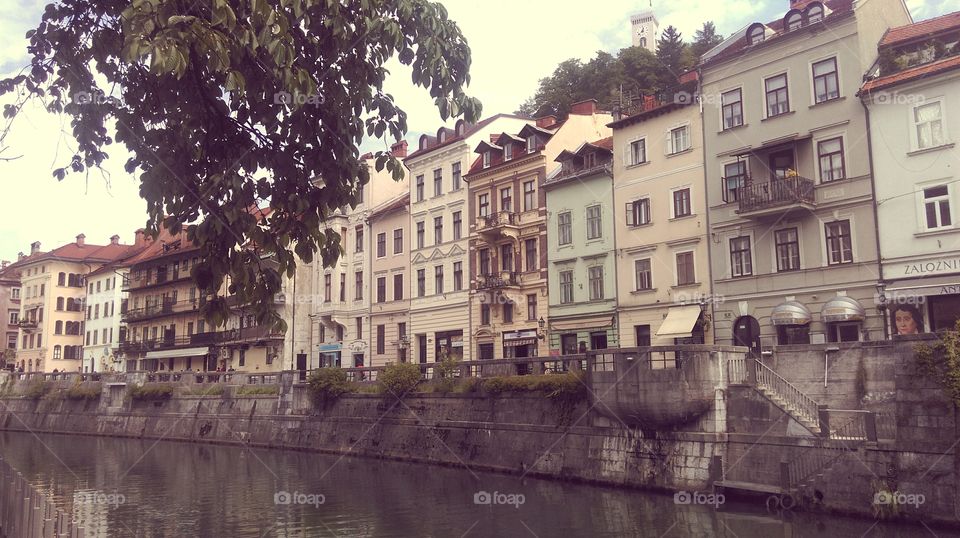 Ljubljana town with river... Love this place!