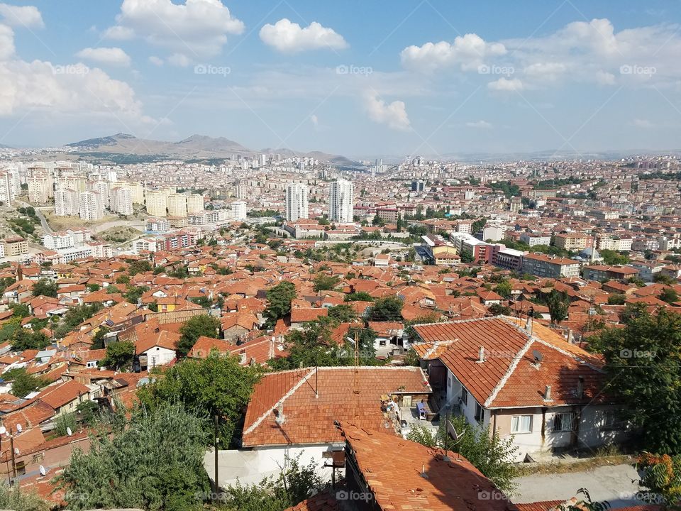 cityscape of Ankara Turkey from the castle