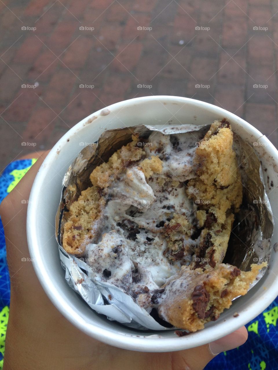 Oreo ice cream sandwich in cup. Photo taken in Nantucket at the juice bar. 