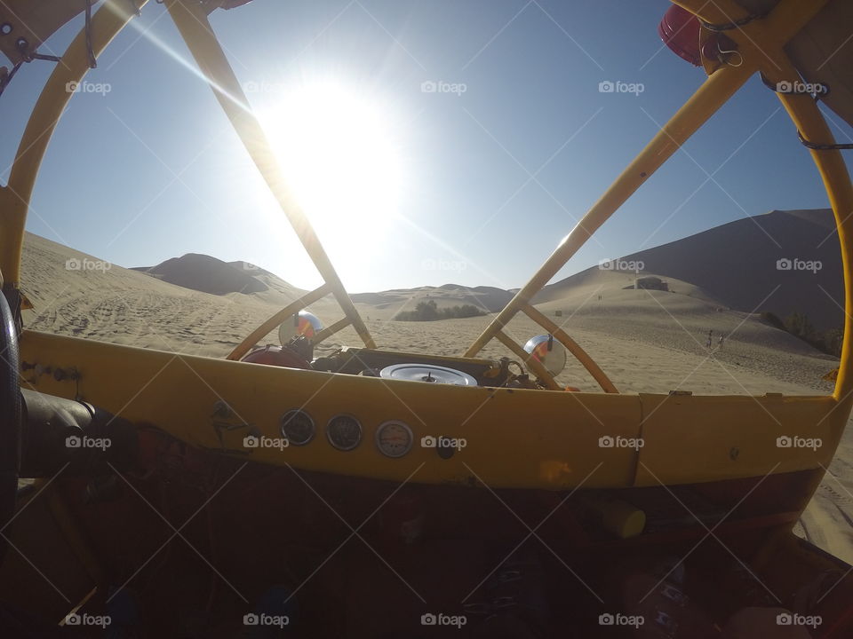 Dune buggying through the desert