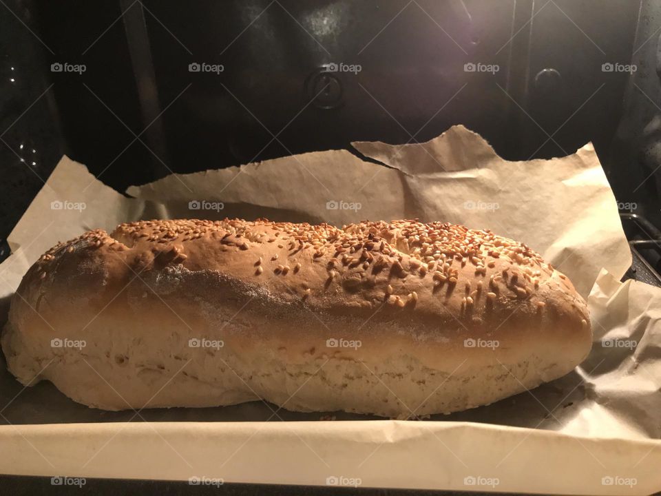 Homemade bread with sesame seeds