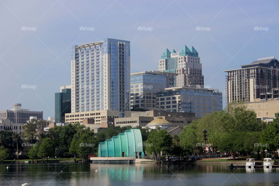 Lake Eola and downtown Orlando