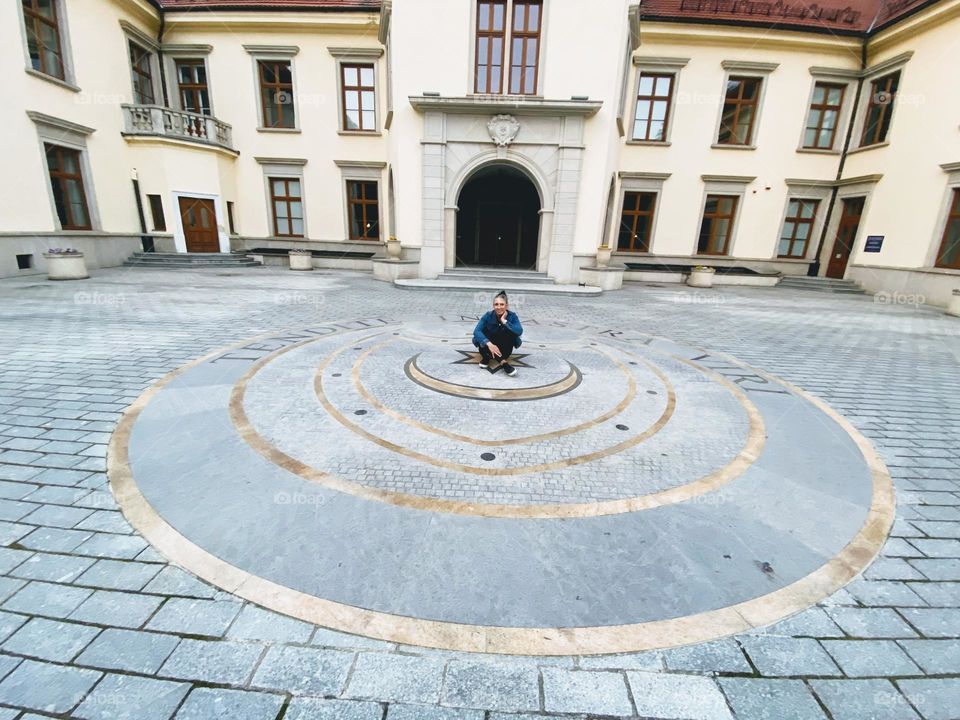 Girl in a center of the circle