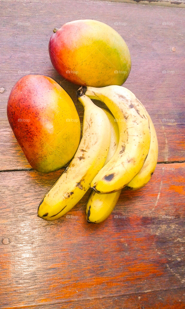South African mango and bananas