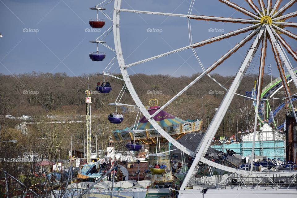 Ferris Giant Wheel against dark sky 
