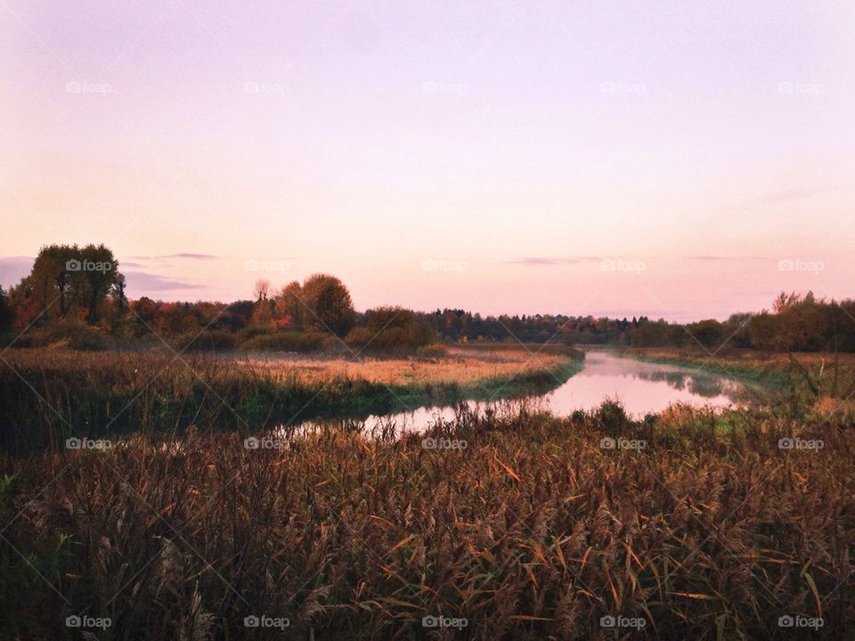 View of autumn morning