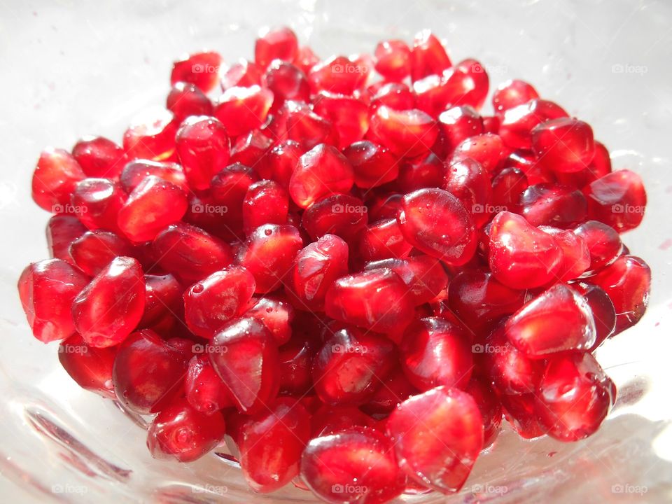 Close-up of pomegranate seeds
