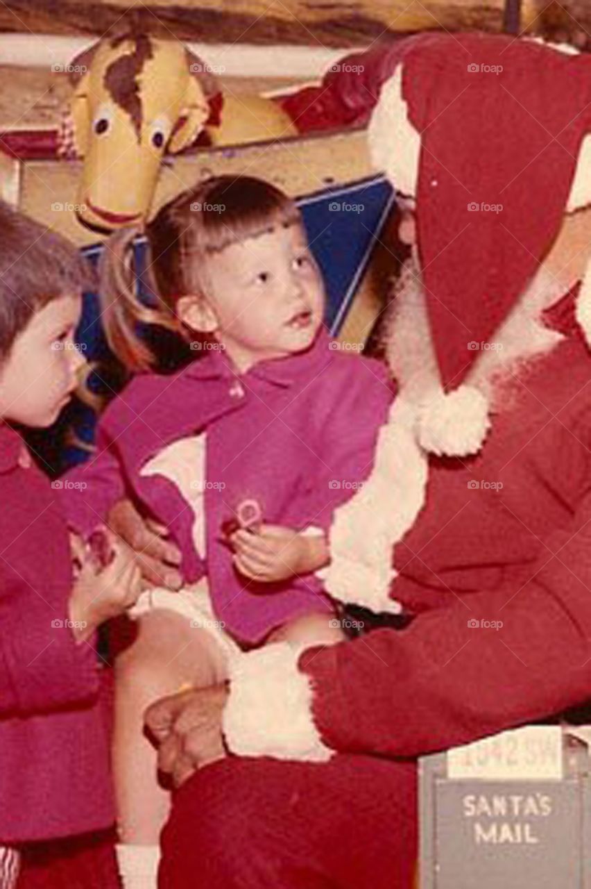 Vintage Santa visit. Circa 1962