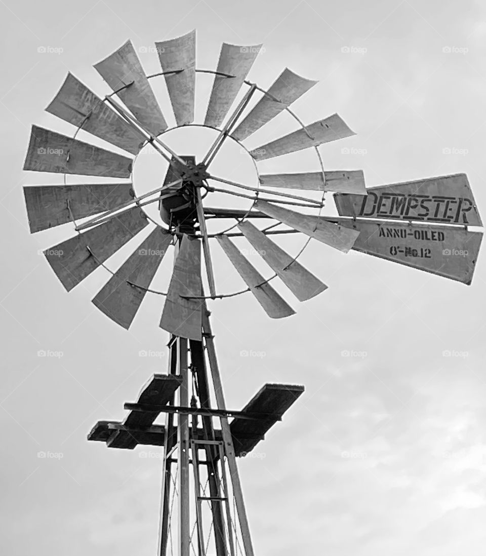 Windmill in Brown Canyon, Arizona With a noir finish