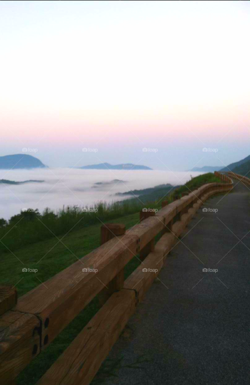 Fog in the valley.. Taken in Southwest Va. This is Powell Valley. the valet is deep and on a clear day you can see for miles. On this morning fog filled the valley and looked like a lake.