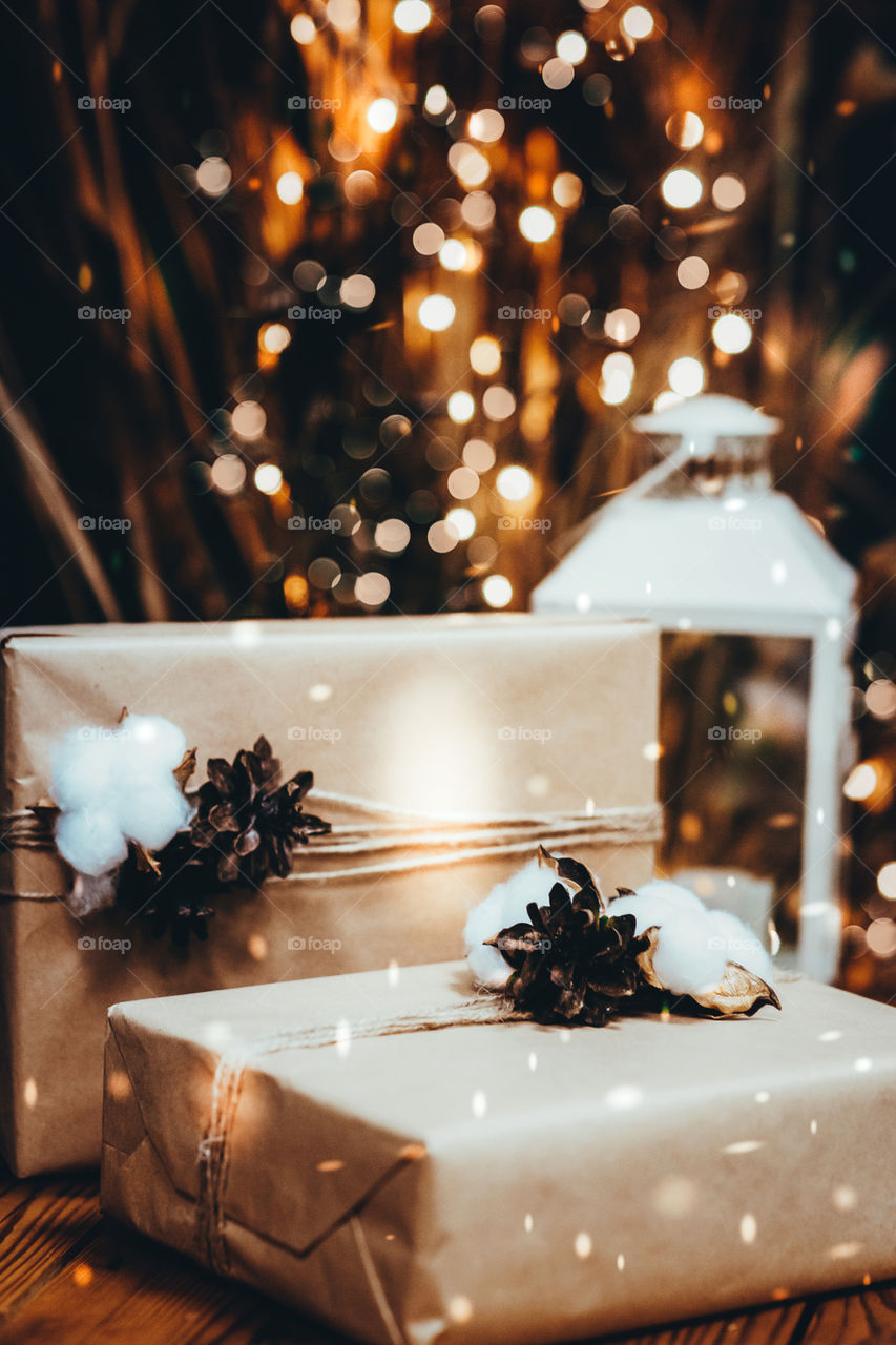 Bokeh. Light. Holidays. Winter. Gifts.