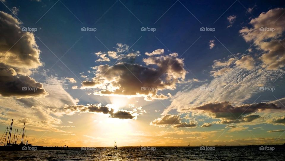 sailing in the sunset