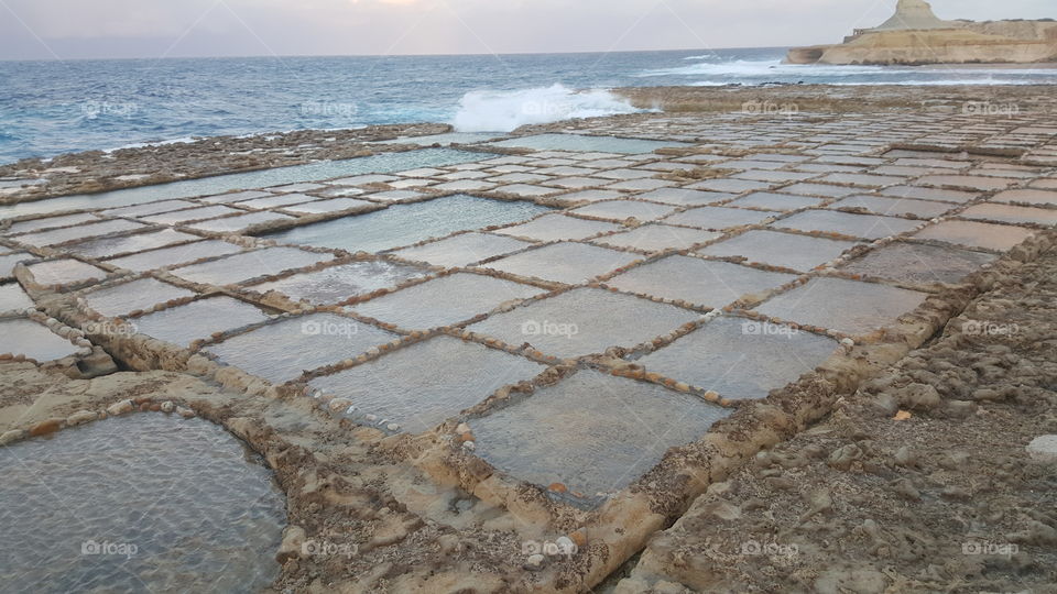 Salt fields Gozo Malta