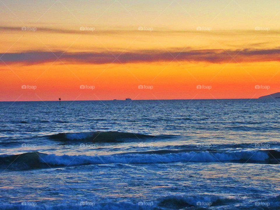 The sea at Bagnoli in Naples ( Italy ).