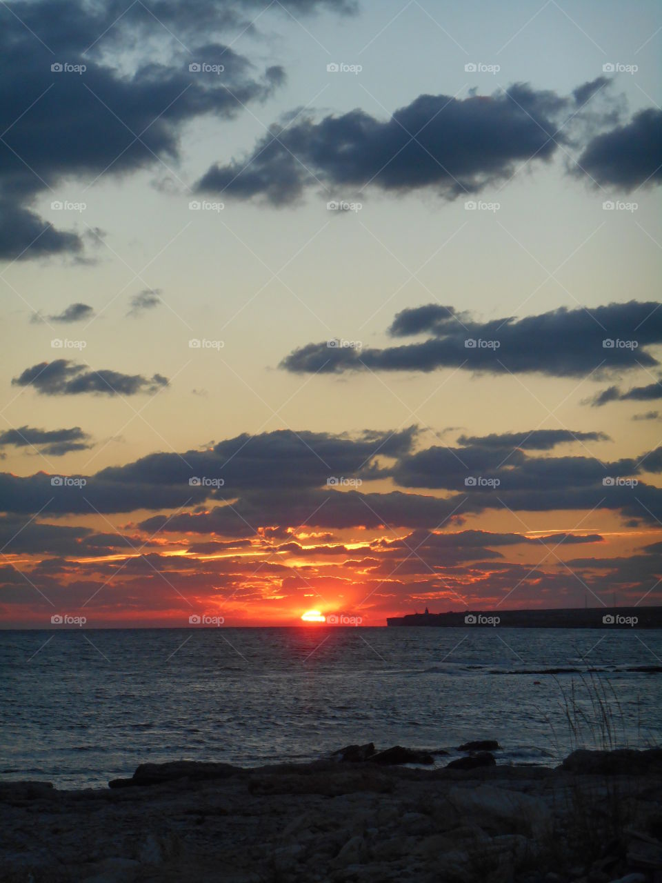 orange sunset on a sea shore summer time beautiful seascape