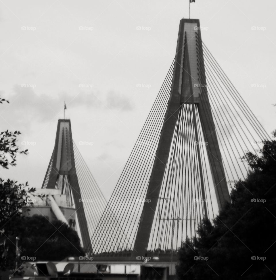 Johnstons Bay ~ Sydney . The ANZAC Bridge