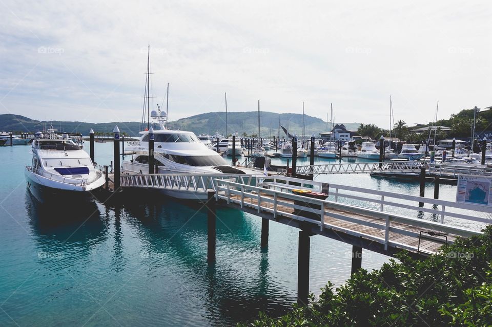 Yachts at the Hamilton Island Marina, Whitsunday Islands, Australia 