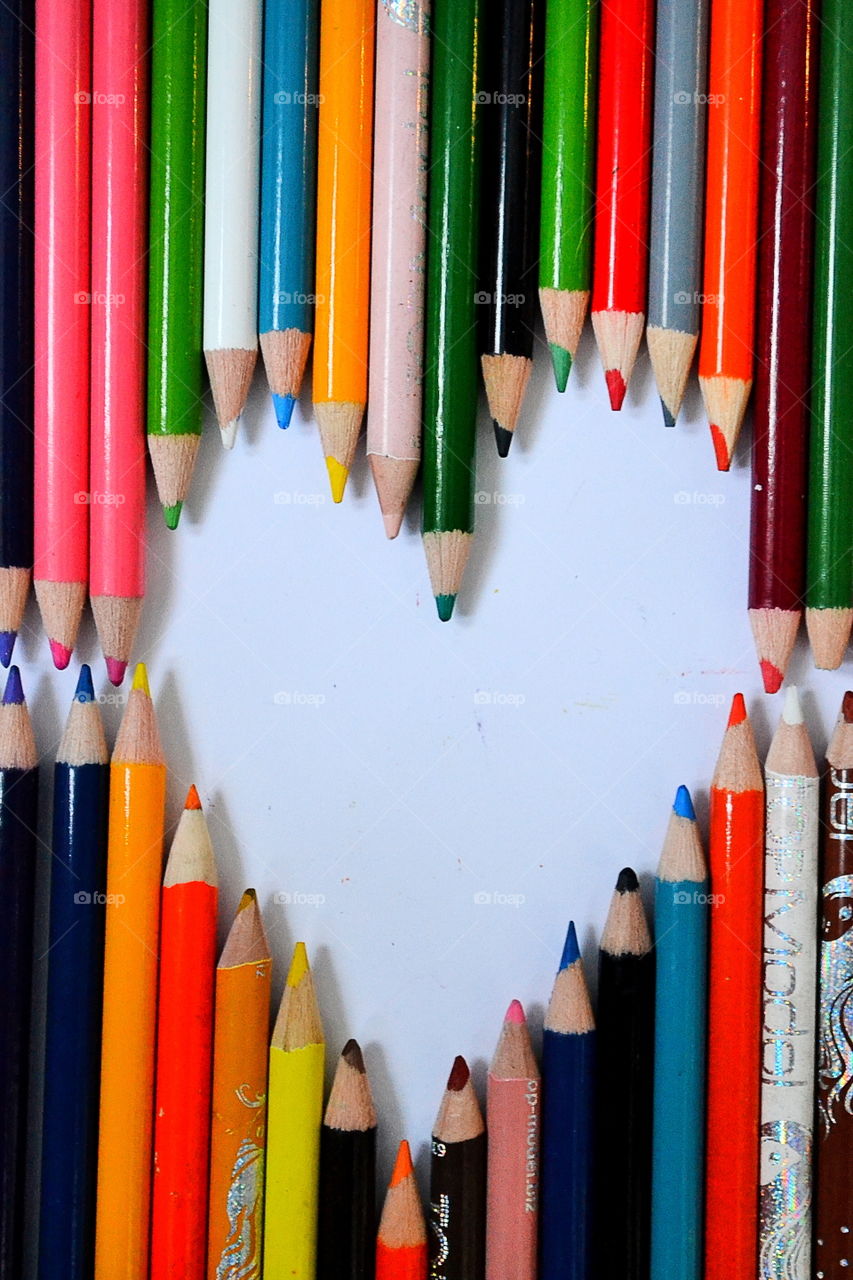 Heart from pencils