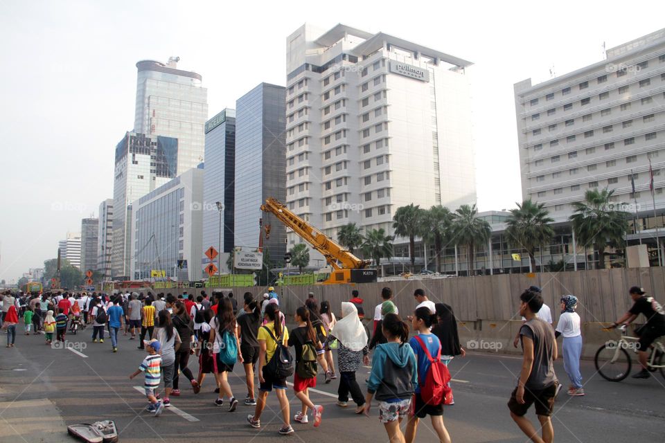 Jakarta on car-free days