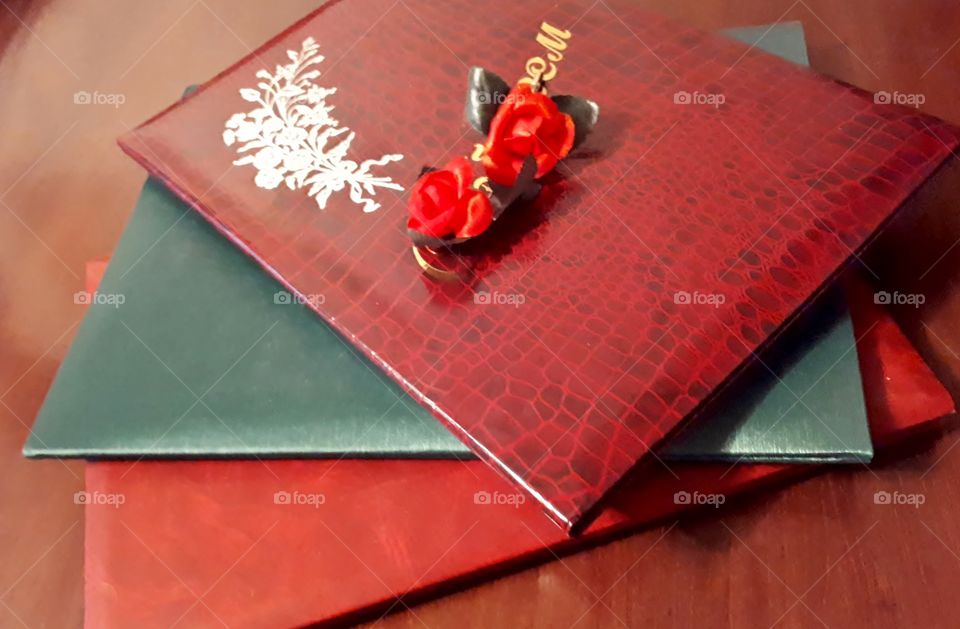 Folder leather for congratulations as agift