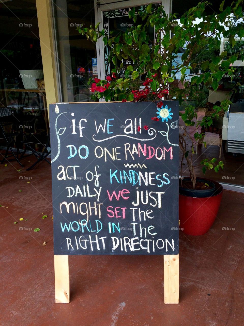 Acts of Kindness. Sign about 'random acts of kindness '  outside a store on Sanibel Island Florida 