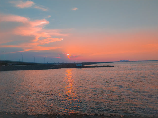 Sunset at Pantai Indah Kapuk on Sunday, Jakarta, Indonesia