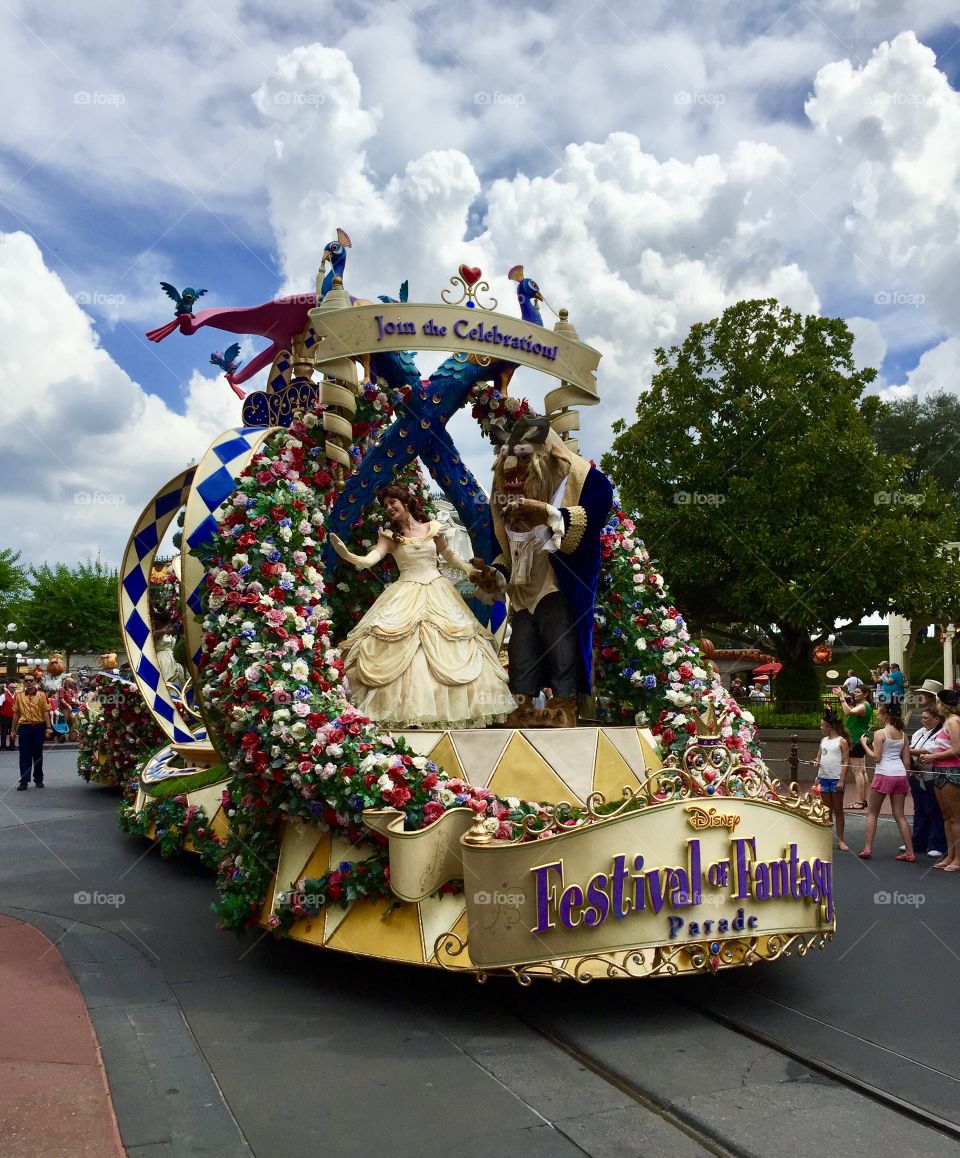 Walt Disney World parade float Beauty and the Beast