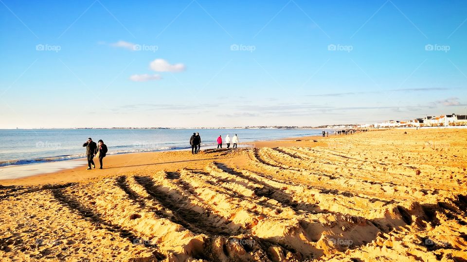 Walking on the beach