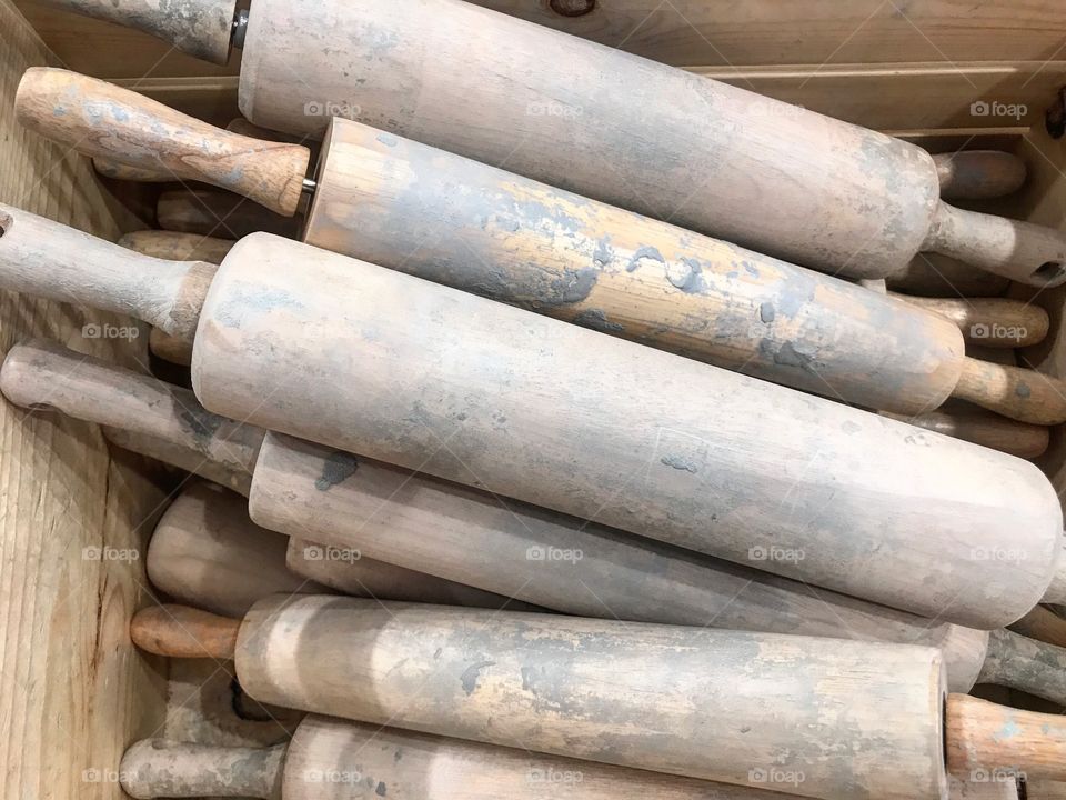 Rolling pins used for clay and play do 