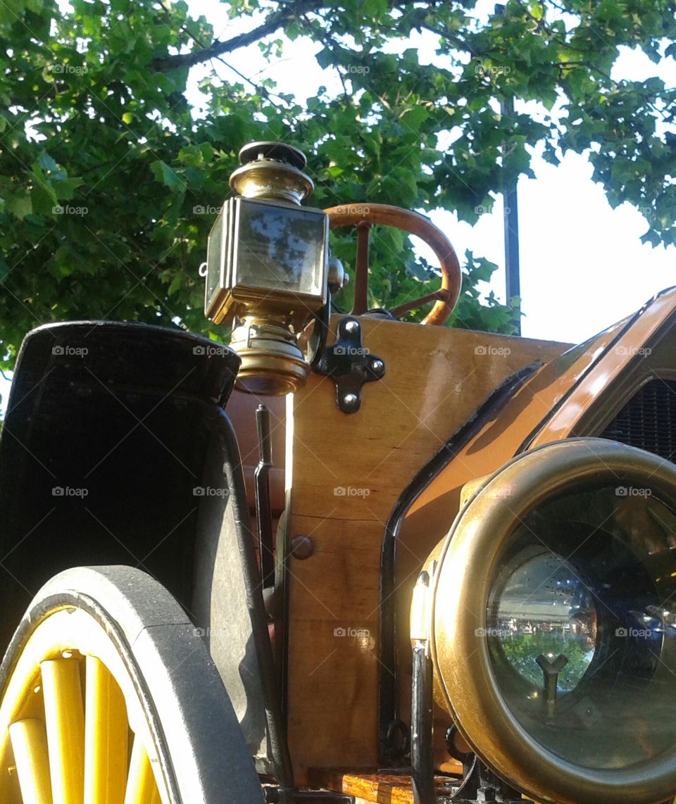 Old School Headlight. classic car