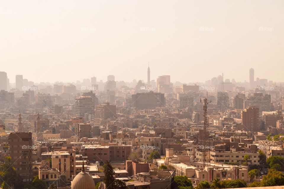 High angle view of cairo in egypt