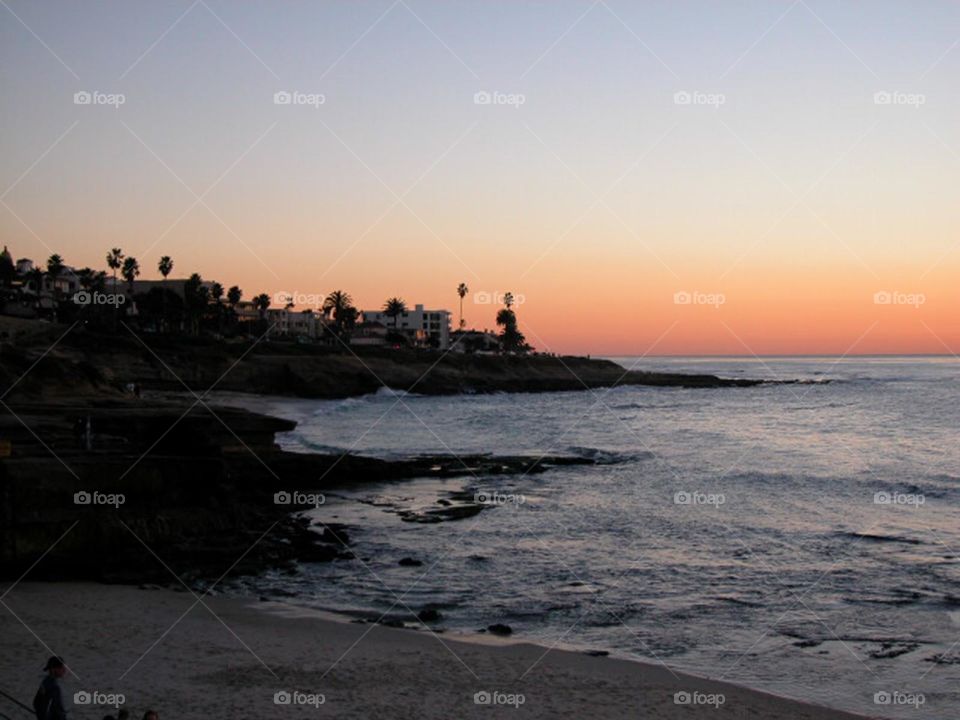 Sunset over buildings