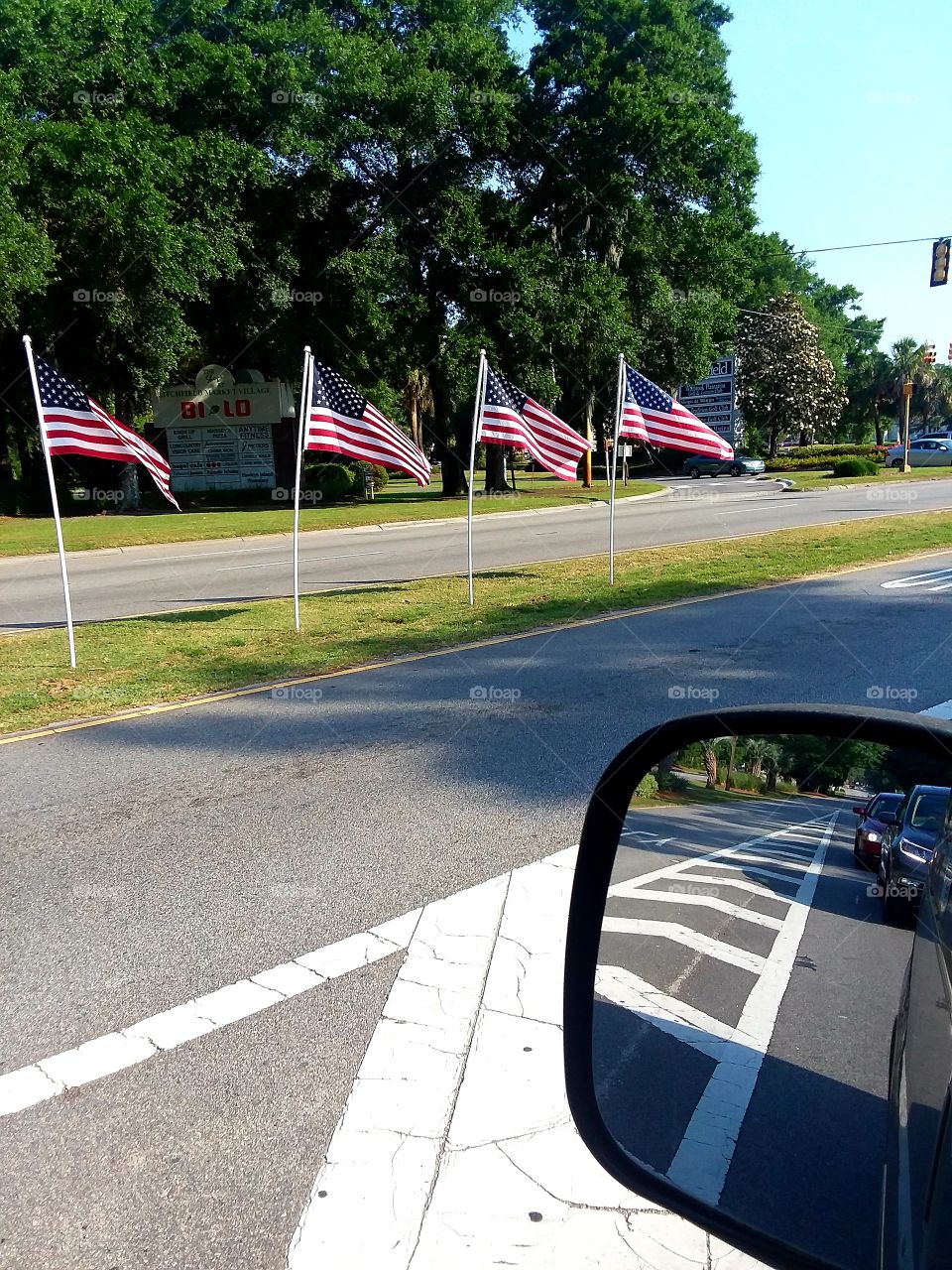 Pawleys Island puts these all the through town on ocean highway getting ready for Memorial Weekend in honor of our fallen heroes