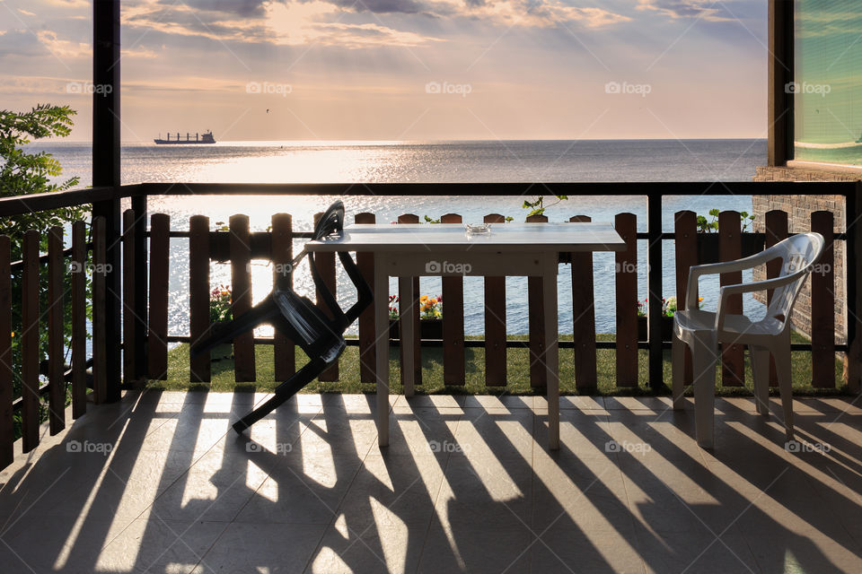 Golden hour time at the Black Sea resort, Bulgaria